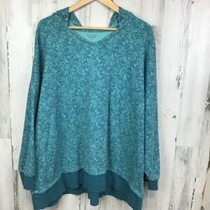 Athleta Hoodie Womens 3X Blue Geometric Sundown Alliance Sweatshirt Plus Size